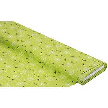  Tissu coton 'pissenlit', citron vert/multicolore