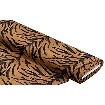 Tissu imitation fourrure 'tiger black', marron/multicolore