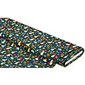 Tissu coton "nains de jardin", pétrole/multicolore, de la série "Mona"