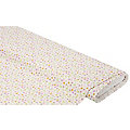 Tissu coton  fleurs & coeurs », blanc/multicolore