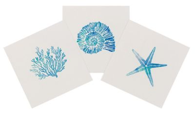 Coupon canvas "mer", crème/bleu