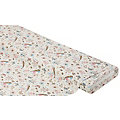 Tissu coton "rouge-gorges", blanc/multicolore, de la série "Mona"
