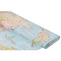 Tissu déco "carte du monde", bleu/multicolore, de la série Lorena
