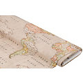 Tissu déco "carte du monde", beige/multicolore, de la série Lorena