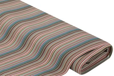 Tissu d‘extérieur à rayures "Madrid", marron/rouge