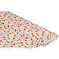 Tissu coton "fraises & feuilles", rouge/multicolore