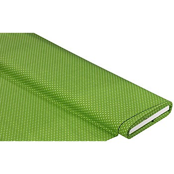 Tissu coton 'croix et pois', vert/blanc