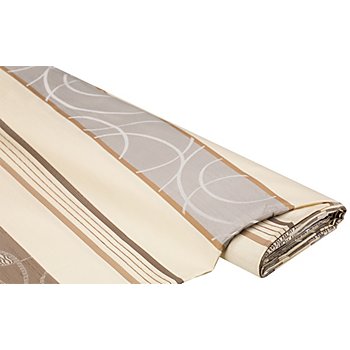 Tissu pour rideaux « rayures », beige/marron