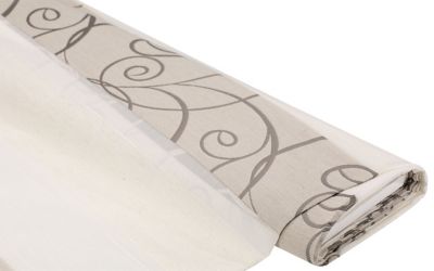 Tissu pour rideaux « rayures », nature/taupe
