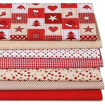 Patchwork- und Quiltpaket 'Weihnachten', rot-color