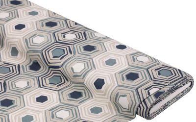 Dekostoff Sechsecke "Lorena" | blau-color | Bastelbedarf | buttinette
