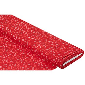 Tissu coton « petits cristaux », rouge/multicolore