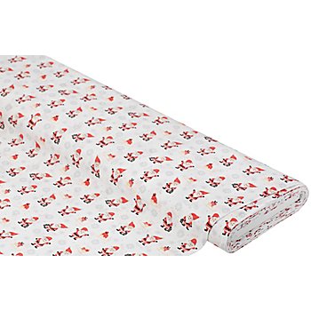 Tissu coton « Santa Claus », blanc/multicolore