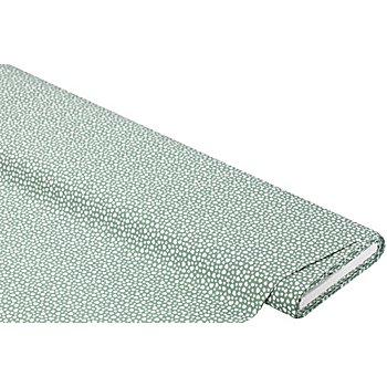 Tissu coton « cœur », eucalyptus/blanc, de la série « Lena »