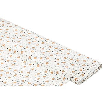 Tissu coton « hérissons », blanc/multicolore, de la série « Lena »