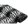 Tissu léger imitation fourrure « tigre », noir/blanc
