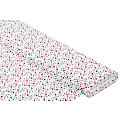 Tissu coton « étoiles », blanc/rouge/vert, de la série Mona