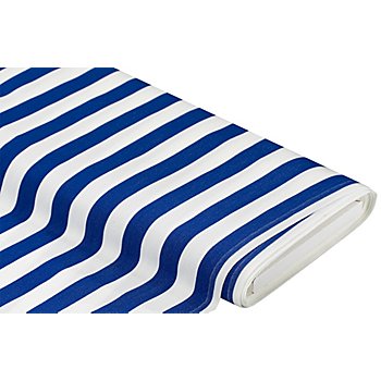 Tissu Toile transat à rayures, 44 cm de large, bleu/blanc