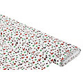 Tissu coton "lutin porte-bonheur", blanc/rouge/vert
