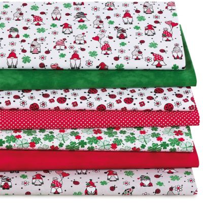 Patchwork- und Quiltpaket "Glücks-Wichtel" | weiß/rot/grün | Bastelbedarf | buttinette