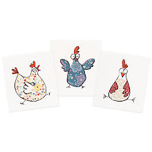 Canvas-Coupon 'Verrückte Hühner', creme-color