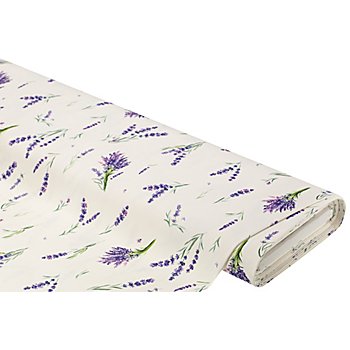 Baumwoll-Canvas 'Lavendel', weiß/lila