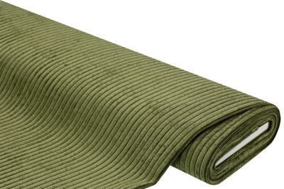 Tissu velours côtelé d‘ameublement à grosses côtes, pistache