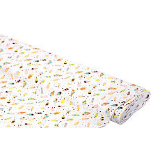 Tissu coton 'glace', blanc/multicolore, série 'Mona'