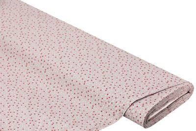 Baumwollstoff Pünktchen "Mona" | grau/rosa/bordeaux | Bastelbedarf | buttinette