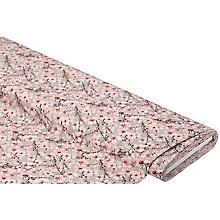 Tissu coton 'fleurs de cerisiers', gris clair/rose, série 'Mona' 