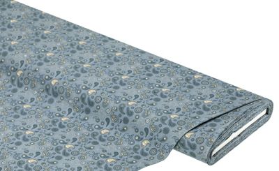 Baumwollstoff Paisly klein 'Mona', jeans/natur