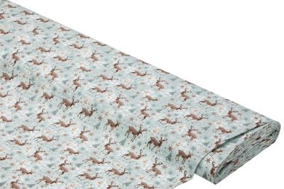 Baumwollstoff Winterzeit „Sina“, hellblau-color