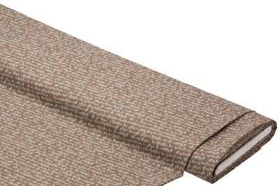 Baumwollstoff Schrift „Sina“, braun/hellblau