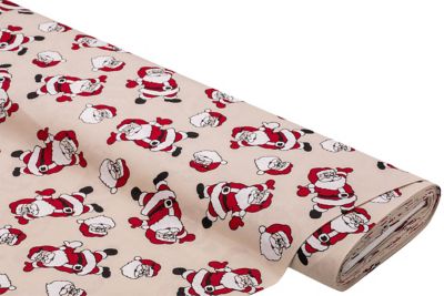 Dekostoff Weihnachtsmann 'Lorena', natur-color