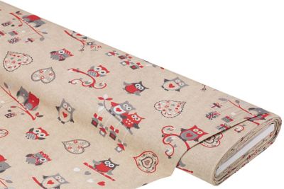 Dekostoff Weihnachtseulen 'Lorena', natur-color