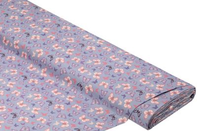 Baumwollstoff Schmetterlinge 'Sina', lila-color