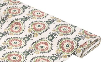 Outdoor-Stoff 'Mandala', weinrot/grün