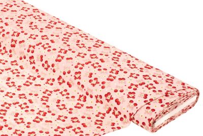 Tissu coton 'roses et nœuds', blanc/coloré