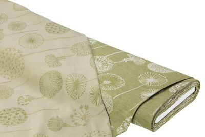Halbleinen-Jacquard 'Pusteblumen', pistazie/natur