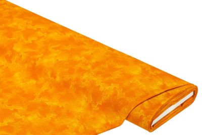 Tissu coton 'batik', orange/jaune, série 'Mona'