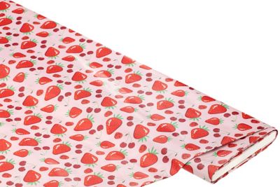 Abwaschbare Tischwäsche/Wachstuch 'Erdbeeren', rot-color