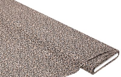 Baumwollstoff Leo-Print 'Mona', grau-color