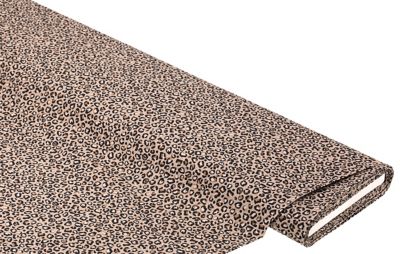 Baumwollstoff Leo-Print 'Mona', taupe-color