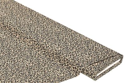 Baumwollstoff Leo-Print 'Mona', creme-color