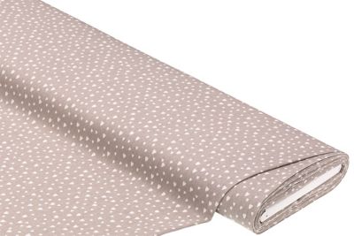 Baumwollstoff Herzen 'Mona', taupe/weiß