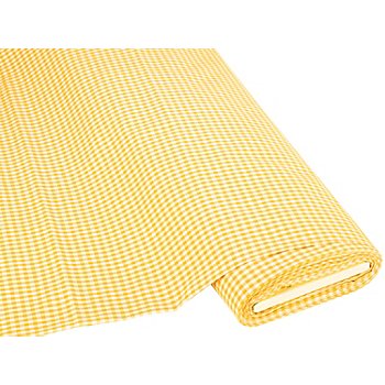 Tissu coton 'carreaux vichy', 5 x 5 mm, jaune/blanc