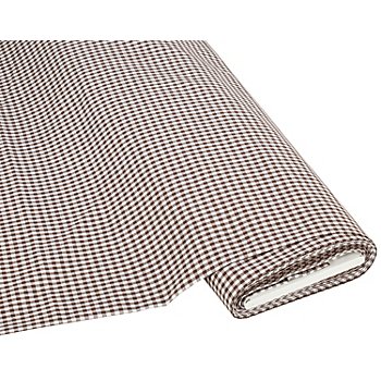 Tissu coton 'carreaux vichy', 5 x 5 mm, marron/blanc