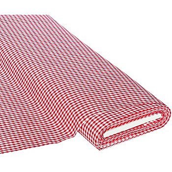 Tissu coton 'carreaux vichy', 5 x 5 mm, rouge/blanc