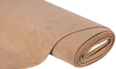 Tissu polaire en coton-polyester, marron clair