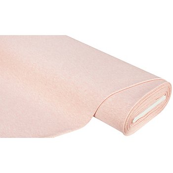 Sweatstoff 'Basic' mit weich gerauter Innenseite, rosa-melange